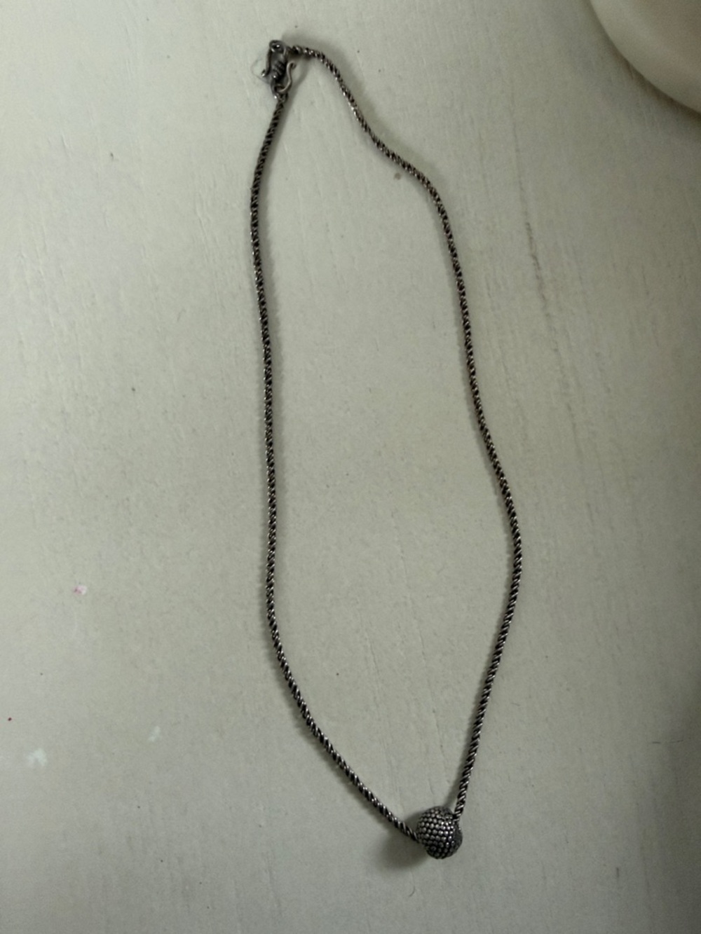 Rare retired Vintage Silpada Sterling Silver Ball Pendant Necklace - Silver